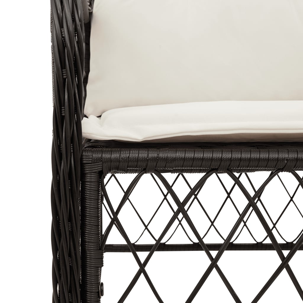 Fauteuils de jardin avec coussins 2 pcs rotin synthétique noir - COMFORTXL - 8