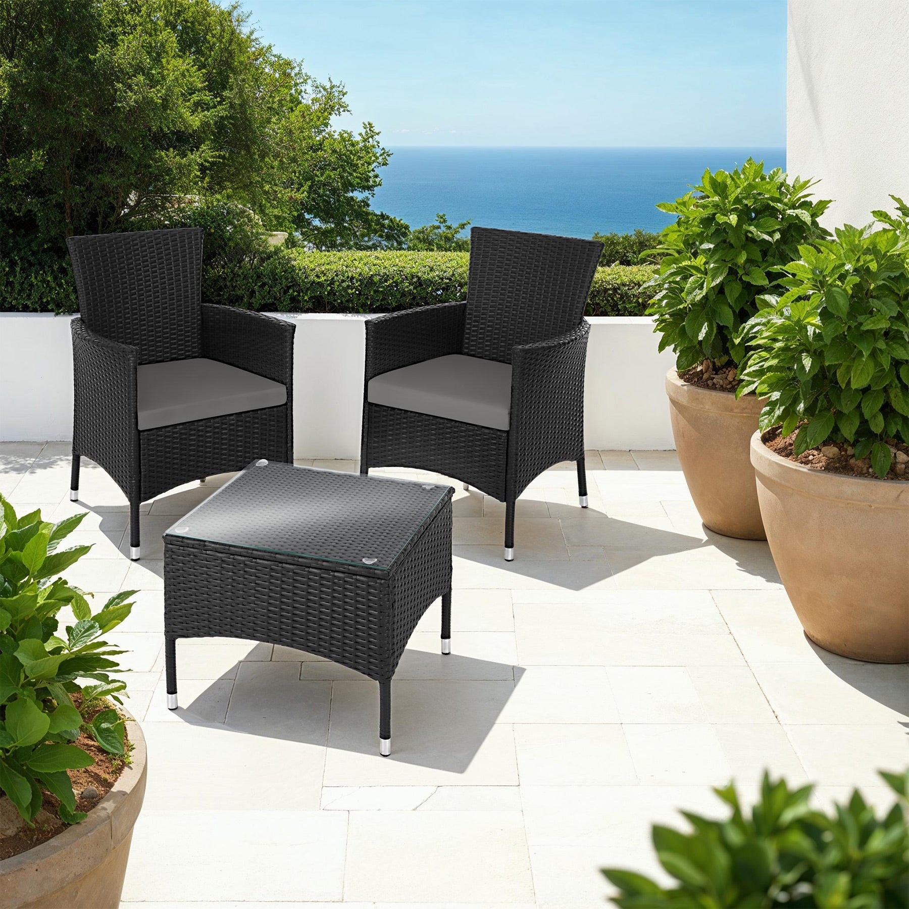 TECTAKE Conjunto de rattan Para 2 pessoas - 2