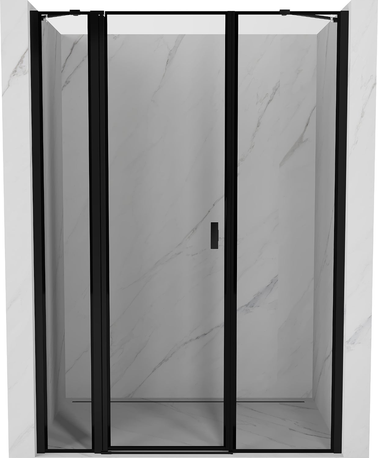 Mexen Mist drzwi prysznicowe uchylne lewe 130 cm, czarna ramka, czarne - 8A4-130-001-70-70-L