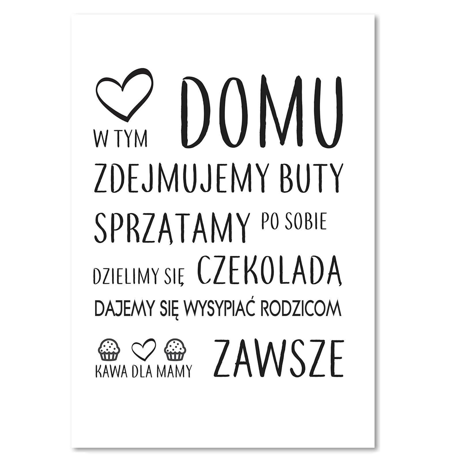 Obraz, W tym domu typograficzny 70x100