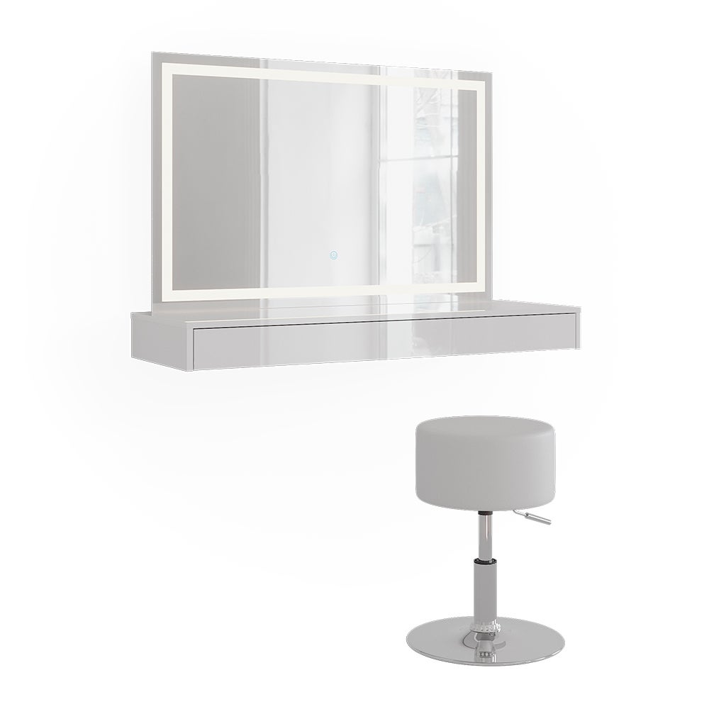 Vicco Stół toaletowy Sherry, Biały, 120 cm 3 części