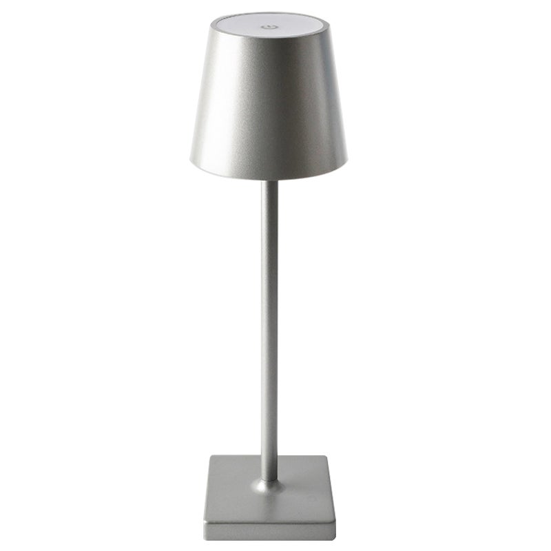 Bezprzewodowe lampy stołowe, ładowalna lampa biurkowa LED, dotykowa lampa ze ściemniaczem, zasilana baterią 5200 mAh, wodoodporna IP54, szara