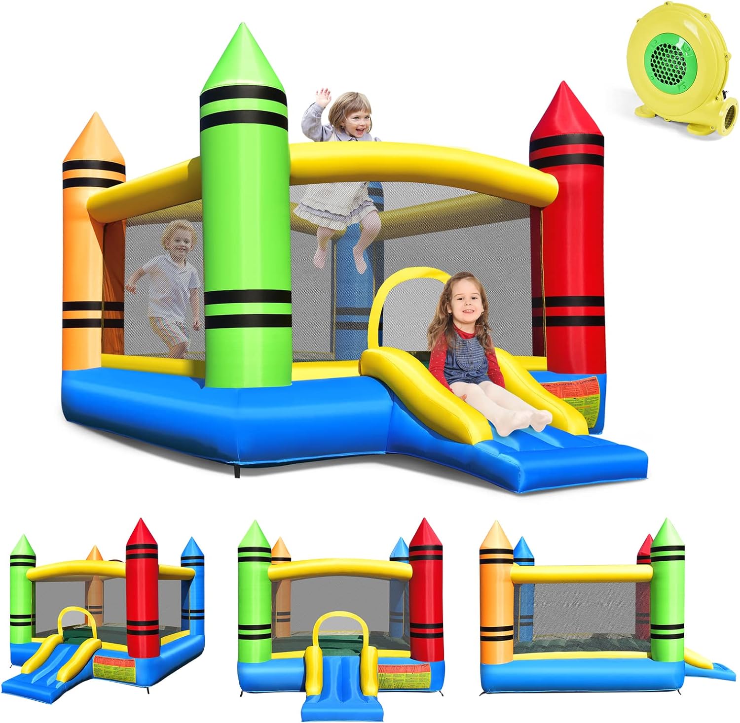 Lot De 4 Crayons Gonflables Géants - 2 Grandes (110 Cm) Et 2 Petites (68 Cm) Tailles - Décoration Fête, Rentrée, Anniversaire