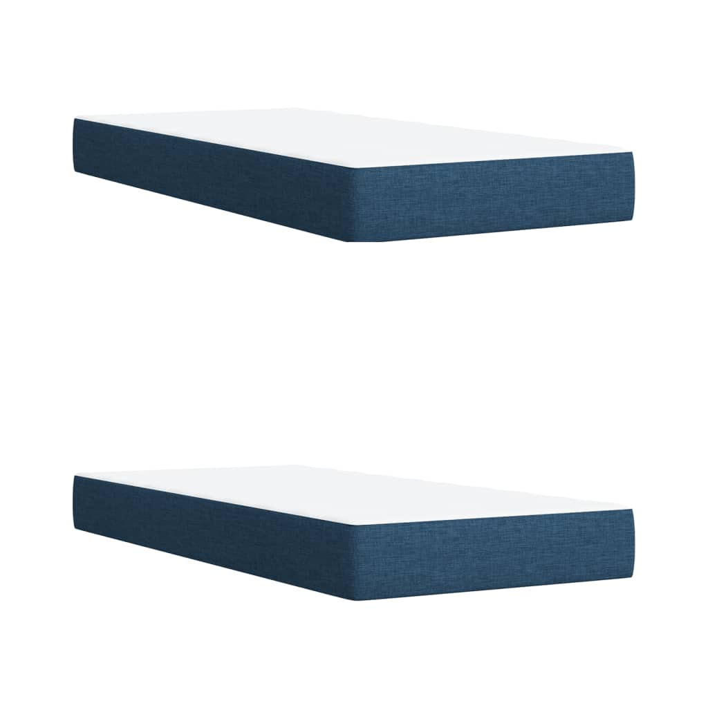 Maison Exclusive - Sommier à lattes de lit avec matelas Bleu 200x200 cm Tissu - 9