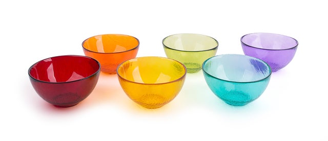 Excelsa lot 6 bols Scratch verre 13,5x6,5x13,5 cm multicolore