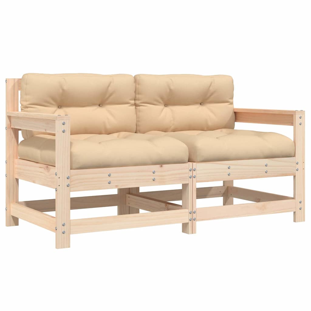 vidaXL Chaises de jardin avec coussins lot de 2 bois de pin massif - 2