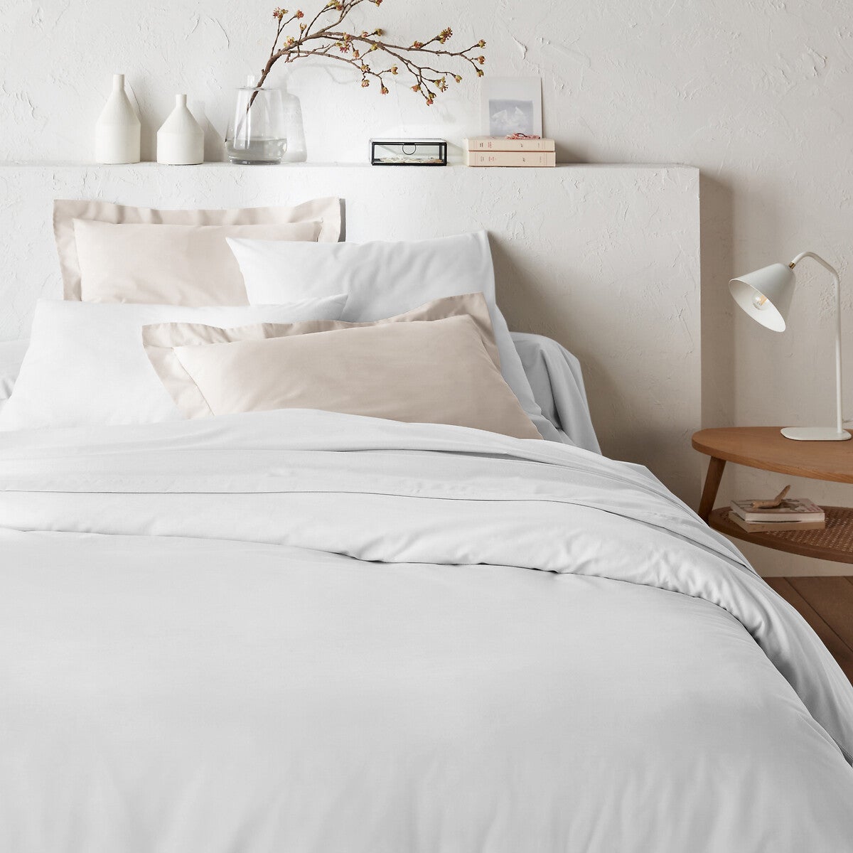 Drap plat uni en polycoton, Scenario - Blanc - 150 x 250 cm - 3