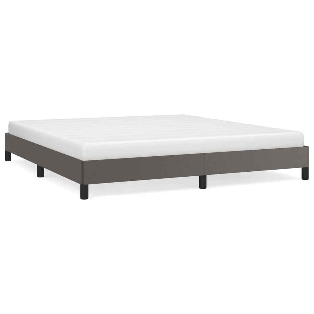 Cadre de lit sans matelas, gris, 160 x 200 cm, similicuir - 2