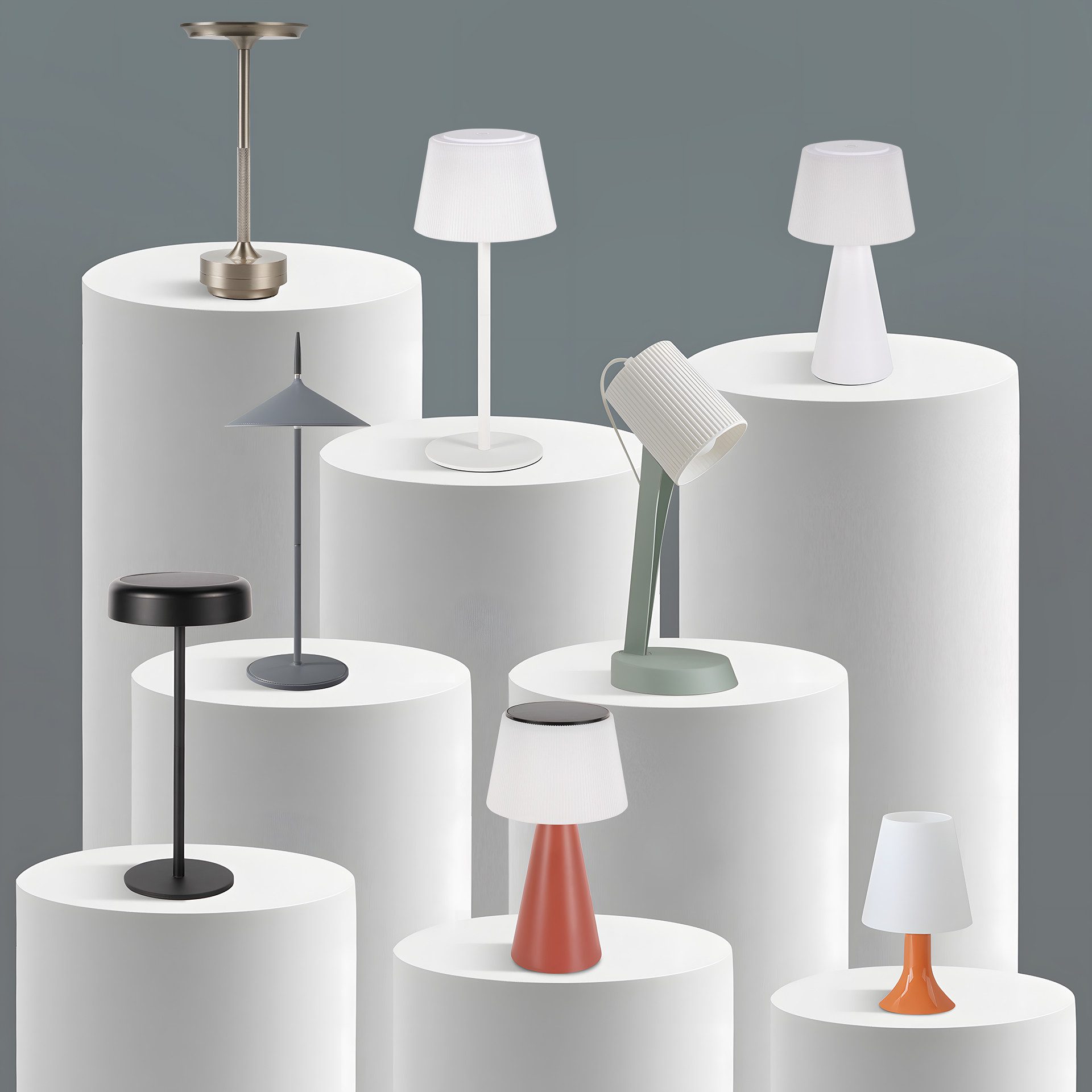 NETTLIFE Abajur de mesa sem fio, abajur de cabeceira com bateria LED com controle de toque e bateria recarregável USB branca de 3600 mhA - 7