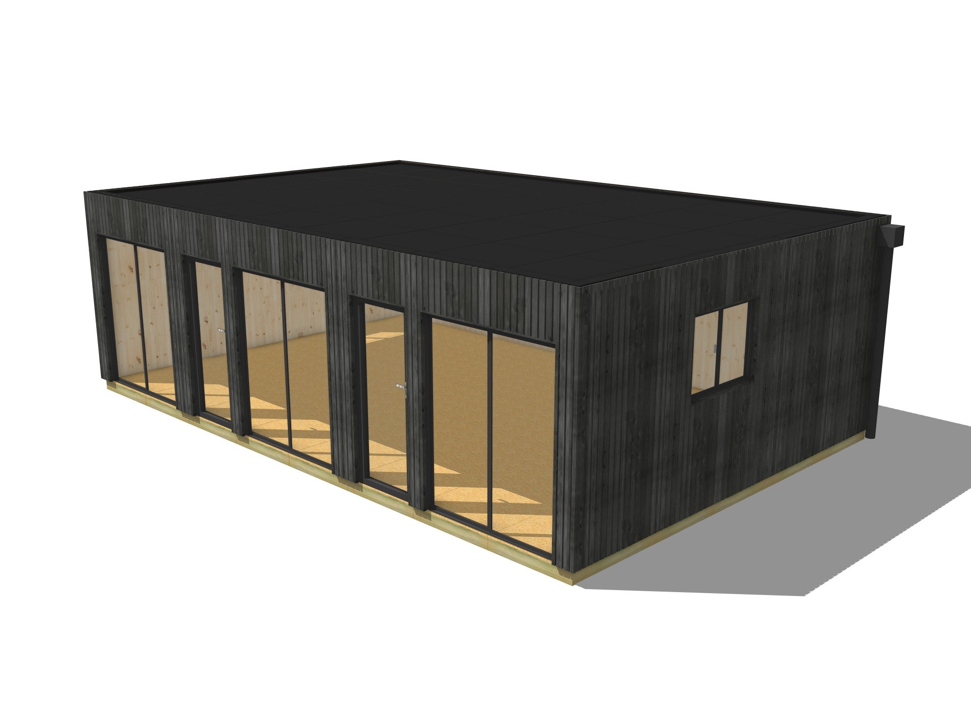 Bureau de jardin bois en bois 8,8 x 5,7 x 2,7 m avec plancher isolé / menuiseries alu k-line - 2