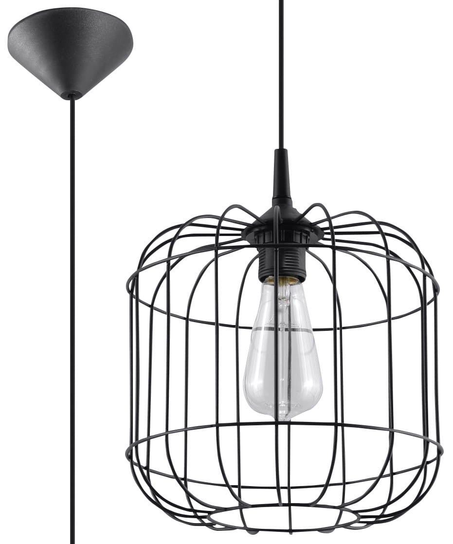 Lampa wisząca Celta czarna 1xE27x60W wym: 100 x 25 x 25 cm metal Sollux Lighting