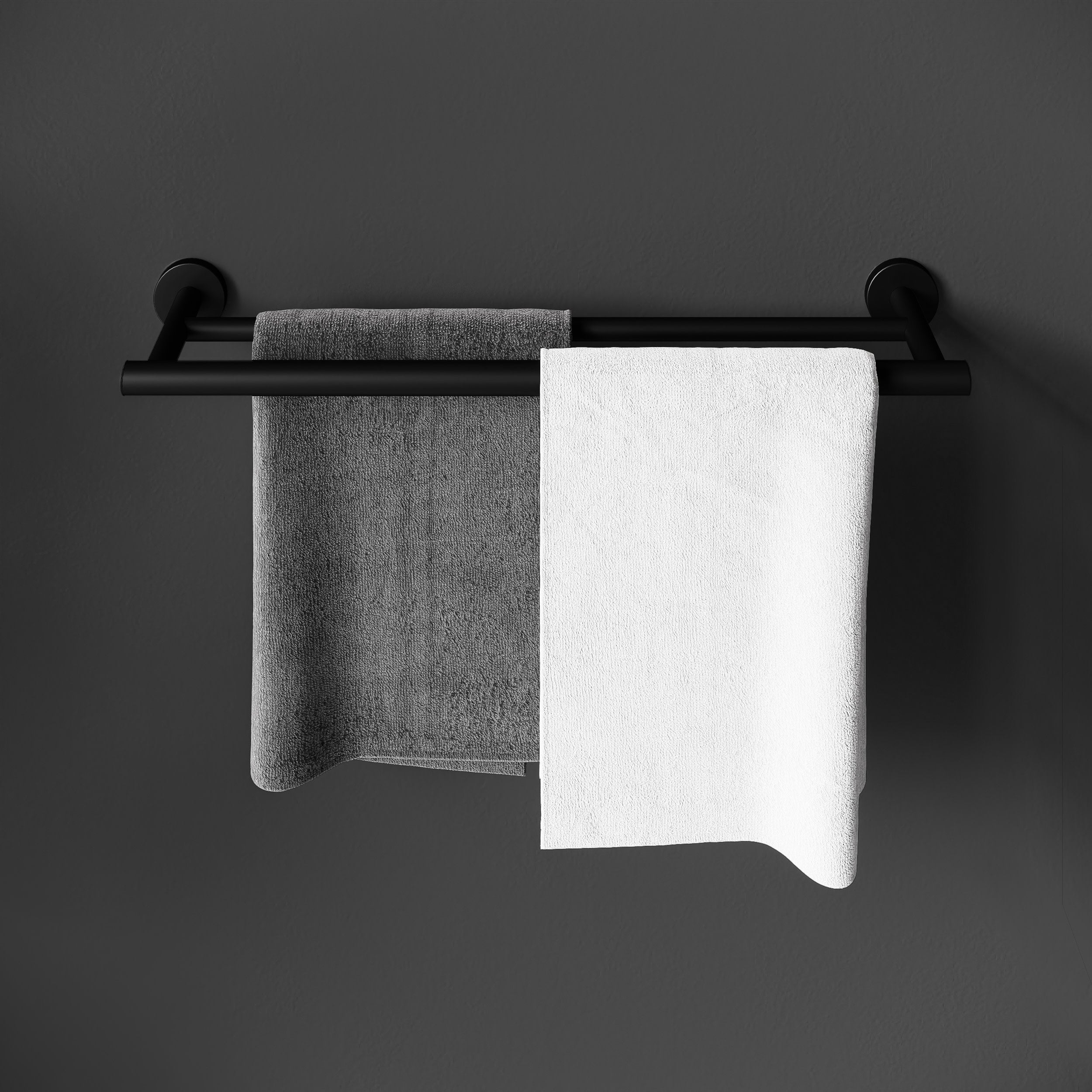 COSMIC Architect Porte-serviettes Double Barre pour Salle de Bain, en Métal avec un Style Circulaire et Minimaliste. Porte-serviettes Mural avec Vis, - 4