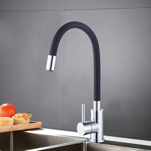 ROUSSEAU Robinet mitigeur de cuisine Køben - Sans douchette - Mémoire de forme - Gris et noir - 6