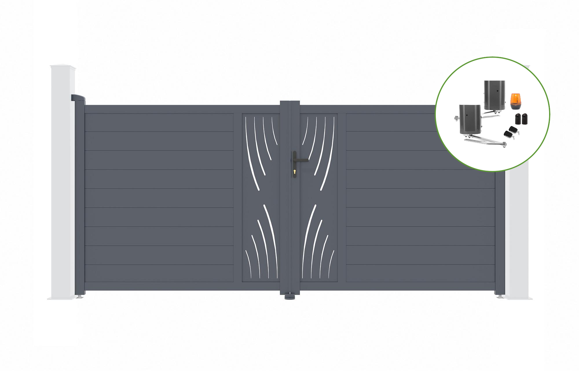 Elektryczna brama skrzydłowa VELETA 350B160 + napęd BUNKER B500