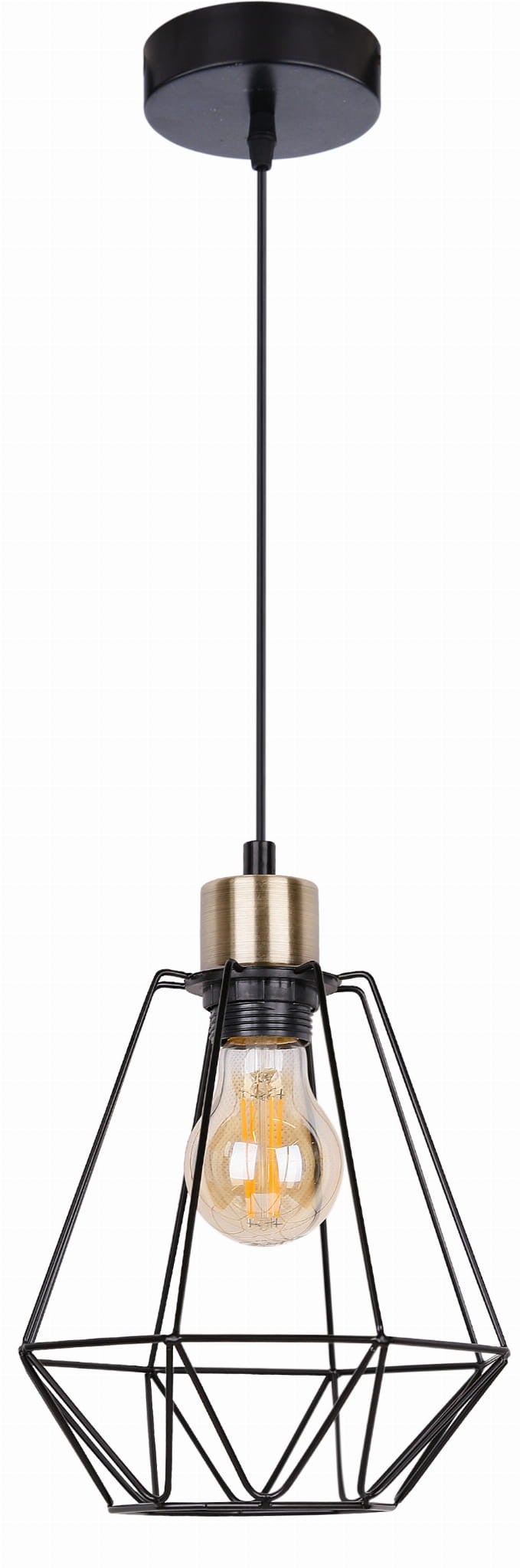 Lampa wisząca PRIMO czarno-złota 1 x E27 x 60W wym: 100 x 19 x 19 cm Candellux