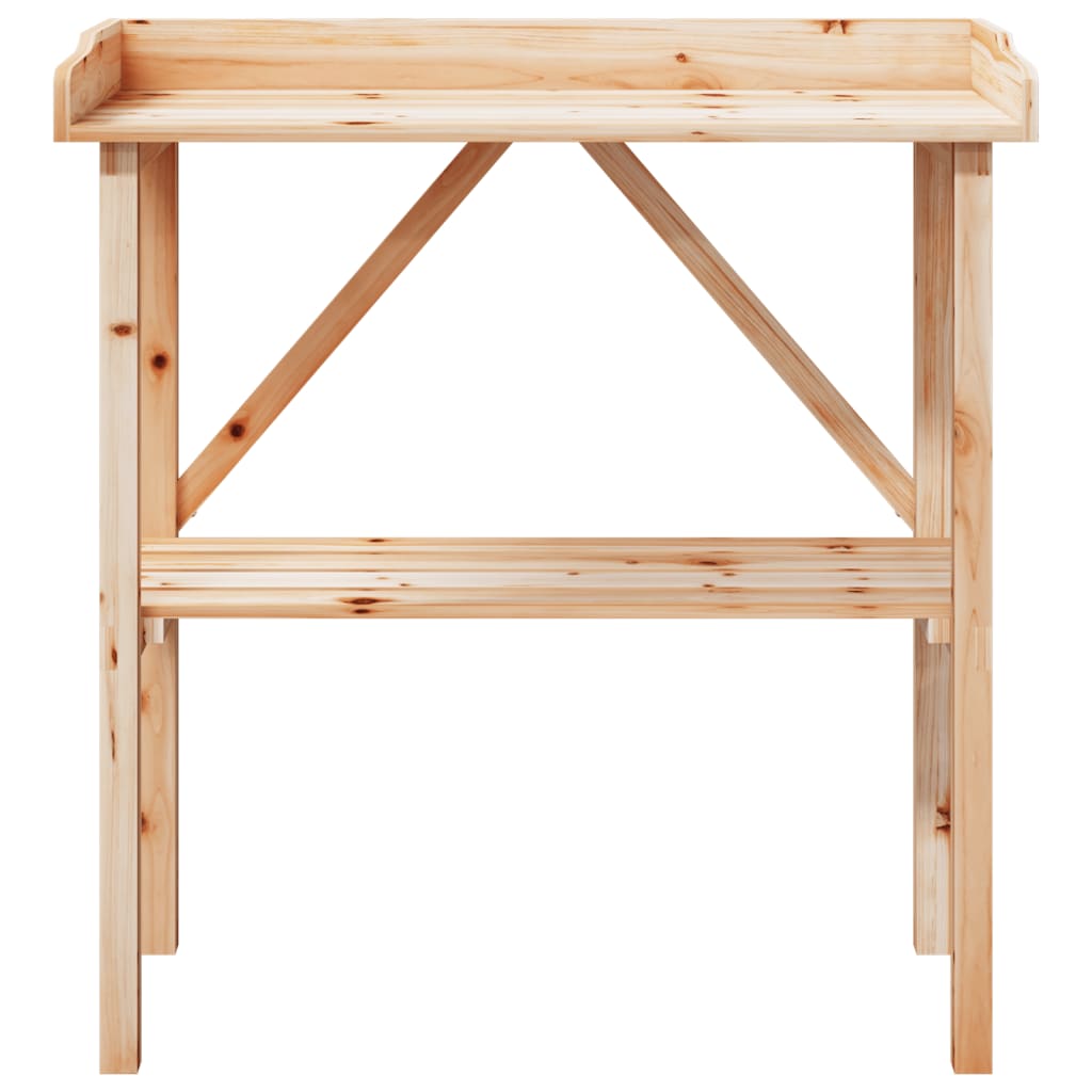 Table à plantes avec étagère en bois de sapin massif 78x38x82,5 cm - COMFORTXL - 4