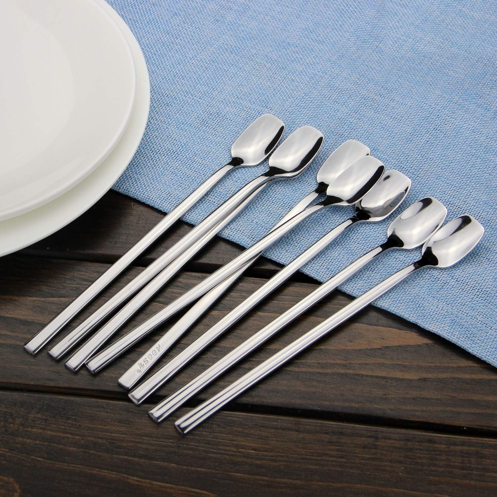 2 Cucchiai Da Caffè Lunghi 22,9 Cm In Acciaio Inox 304 - Cucchiaini Da Tè Freddo E Gelato, Manico Lungo Per Cocktail E Miele - 2