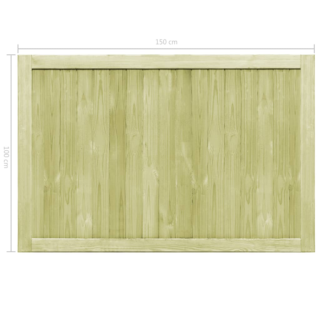 Portillons de jardin 2 pcs Bois de pin imprégné 300x100 cm - 8