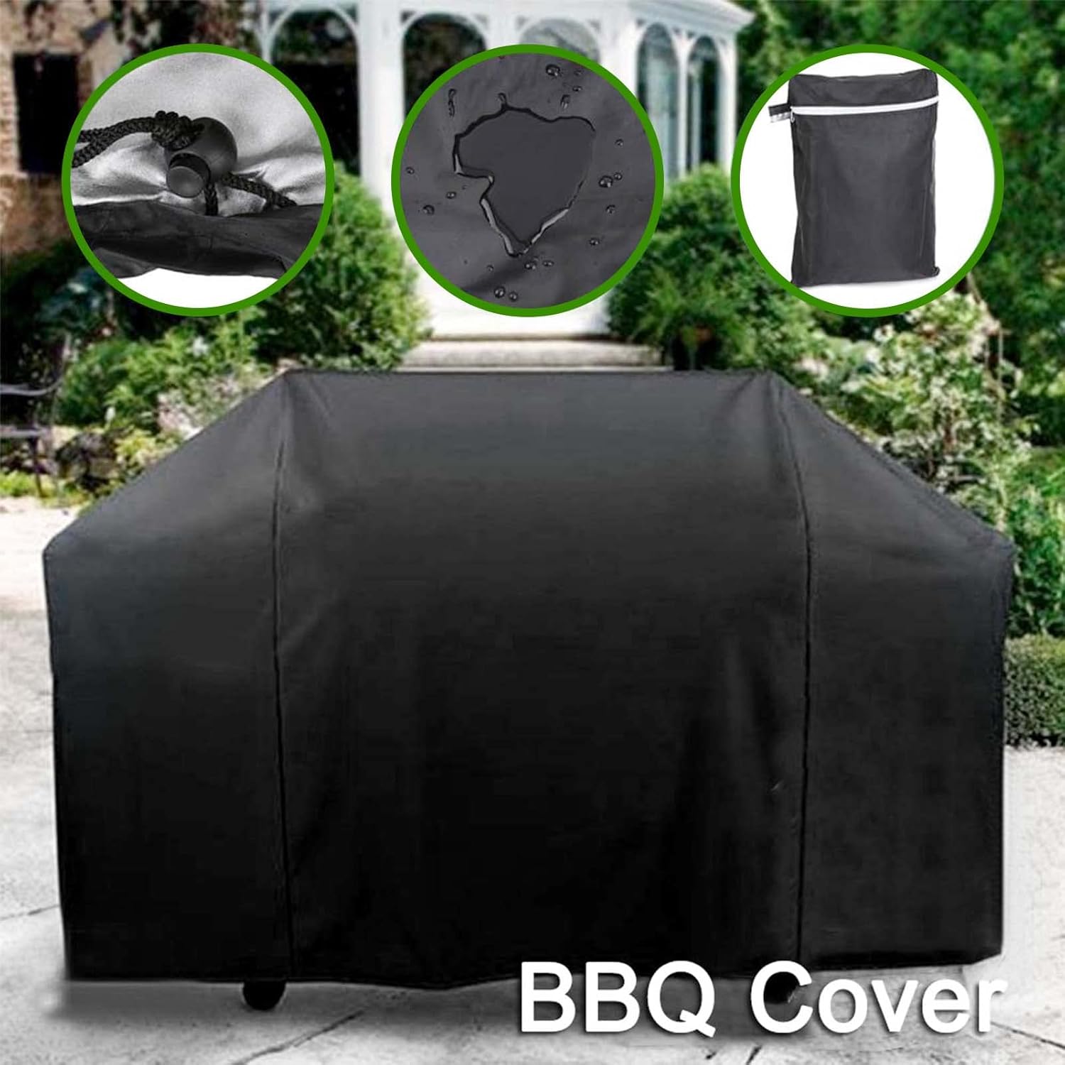 Housse de protection pour barbecue, coupe-vent, anti-UV, imperméable, anti-humidité et anti-poussière, 100 x 60 x 150 cm - 2