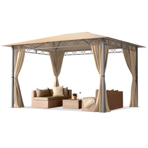 GAZEBO ALLUMINIO COLONNA CON ZANZARIERA 3x3 - VETTE