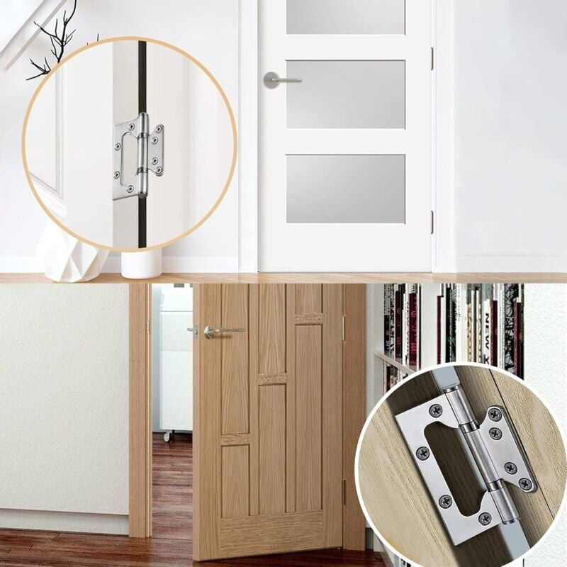 3 Pièces Charniere Porte Lourde Charnières Inox Roulement à Billes Charnière de Porte Charniere Portail Exterieur pour Portes de Maison, Chambre - 4