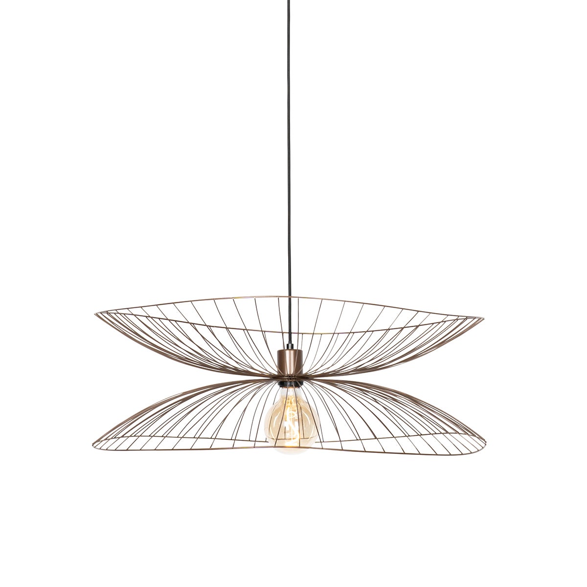 Qazqa designerski lampa wisząca do stołu jadalnego - Pua - brąz, okrągły, max. 40w, kompatybilny z żarówką LED, e27, 66cm