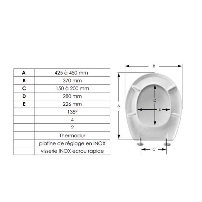 Abattant WC DUBOURGEL Vendome blanc Leroy Merlin