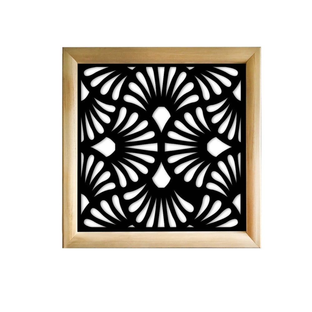 EVENTAILS - Kwadratowe moduły dekoracyjne z drewna i PVC - Rozmiar 48x48 cm - Grubość 47 mm - Kolor wewnętrzny CZARNY