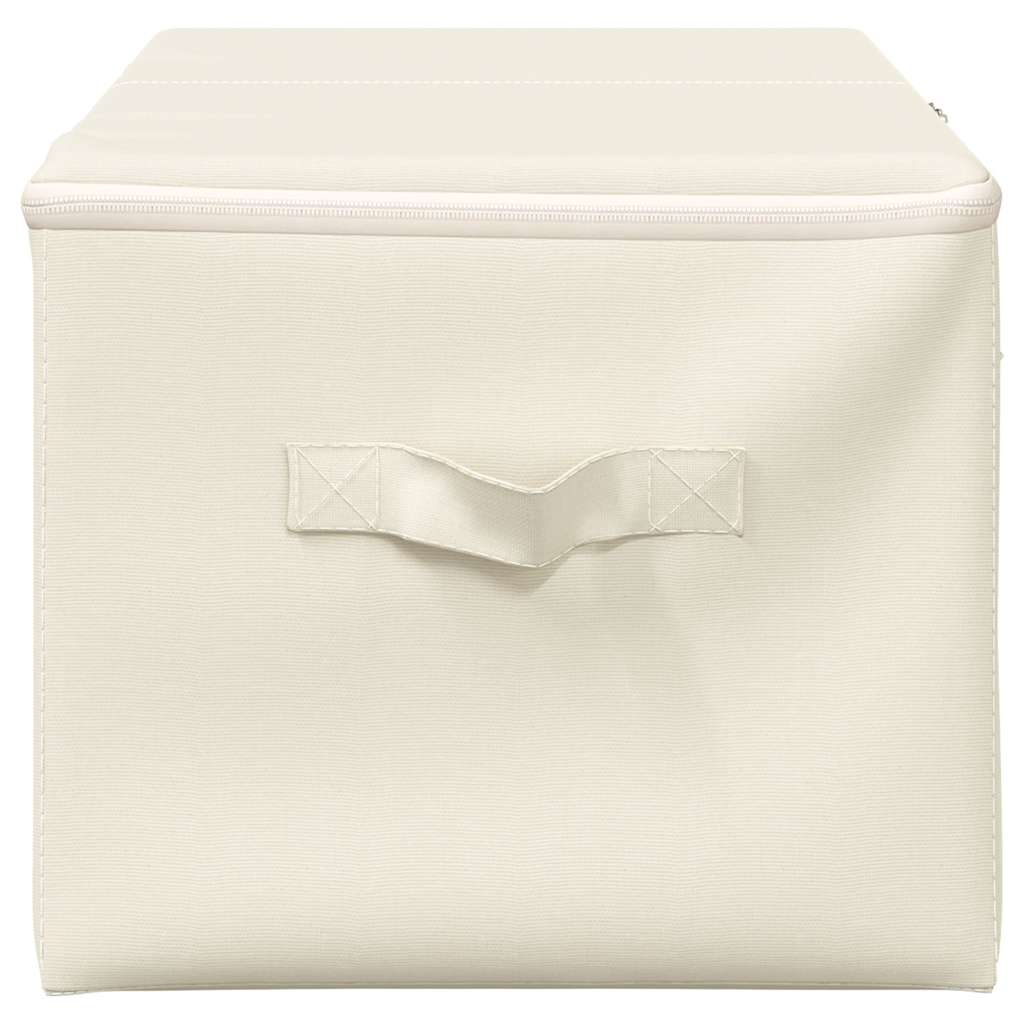 Ensemble de 2 boîtes de rangement pliables en polyester crème, format ...