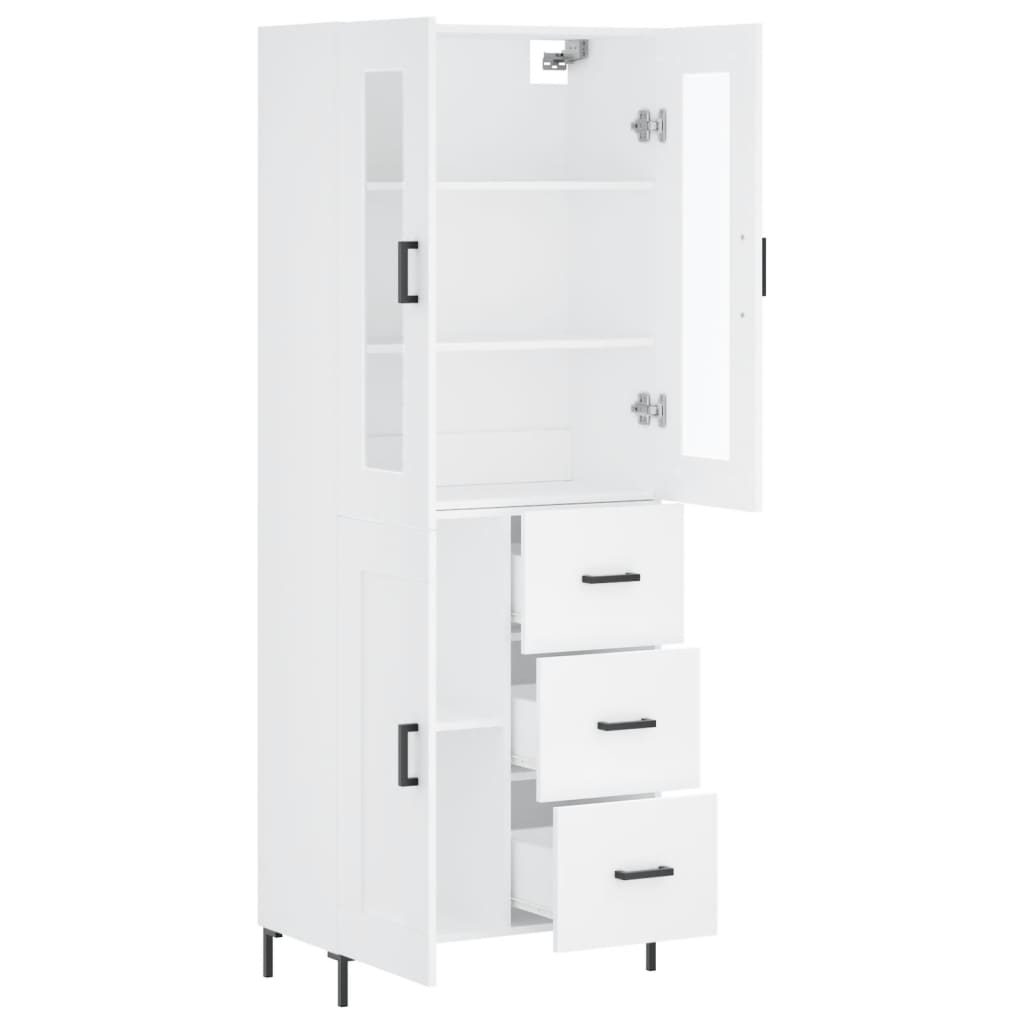 vidaXL Buffet haut Blanc 69,5x34x180 cm Bois d'ingénierie - 4