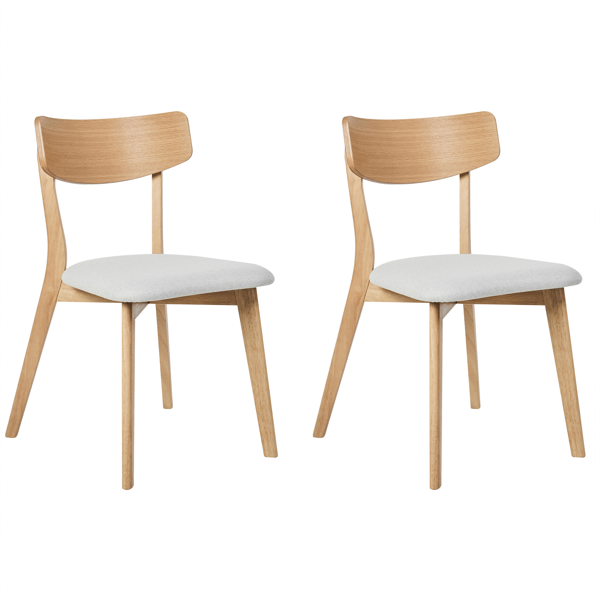 Beliani Conjunto De 2 Sillas De Comedor Hope Madera Gris/Claro , Leroy Merlin