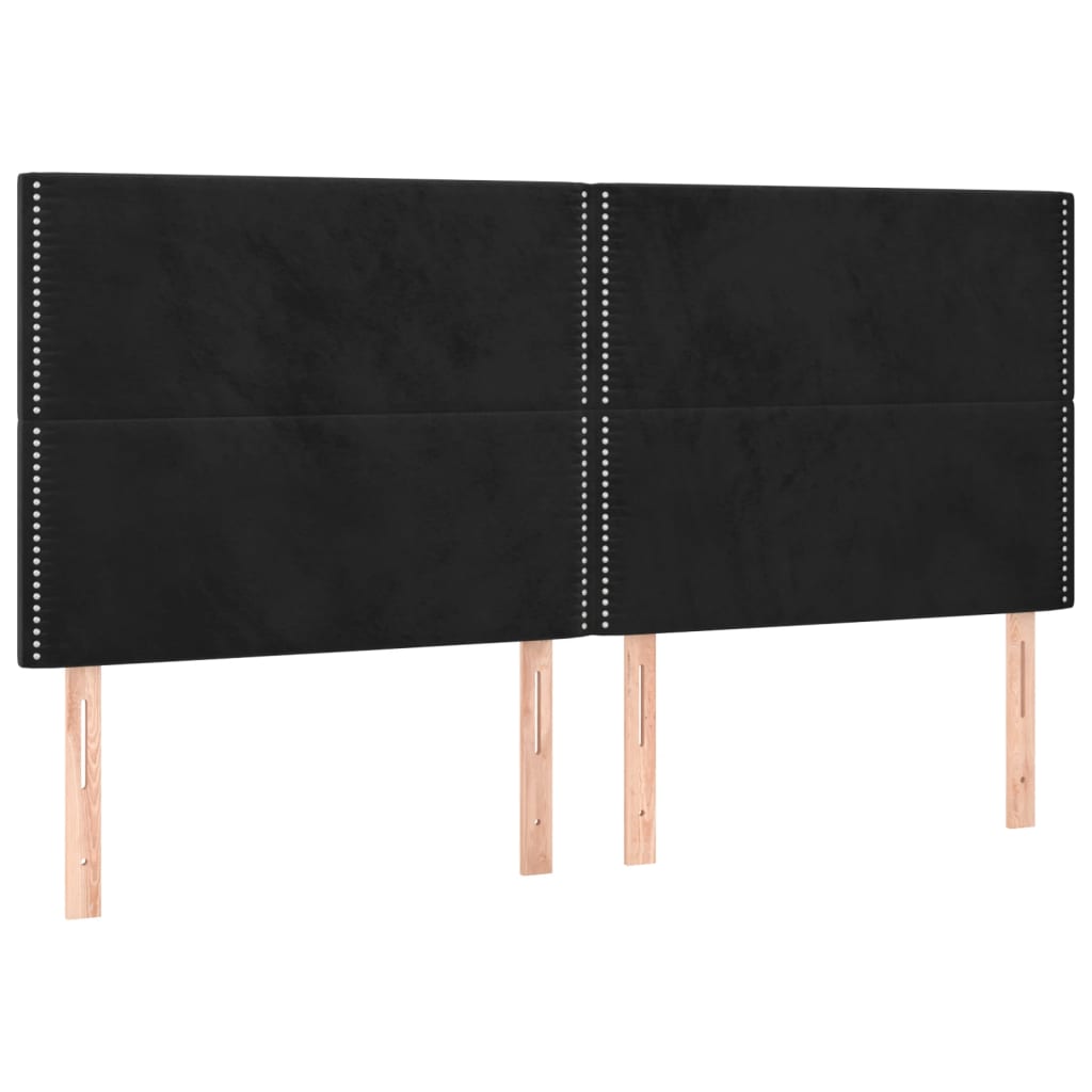 Cadre de lit sans matelas en velours noir - 9