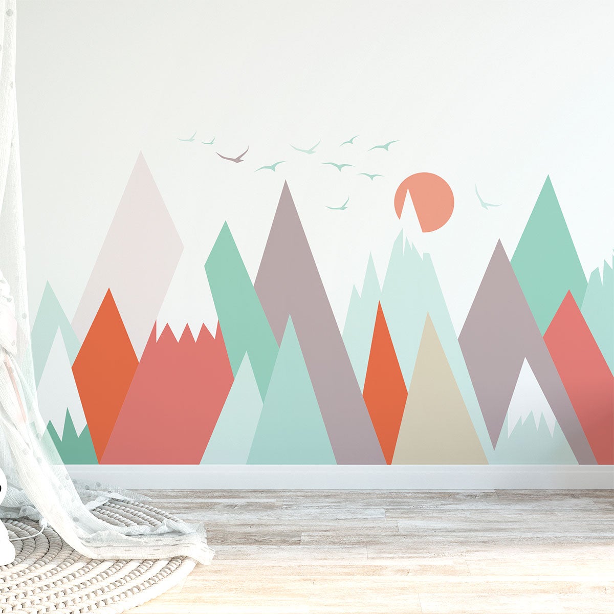Vinilo niño escandinavo de montaña melanika - adhesivo de pared - revestimiento sticker mural decorativo - 90x135cm - 5