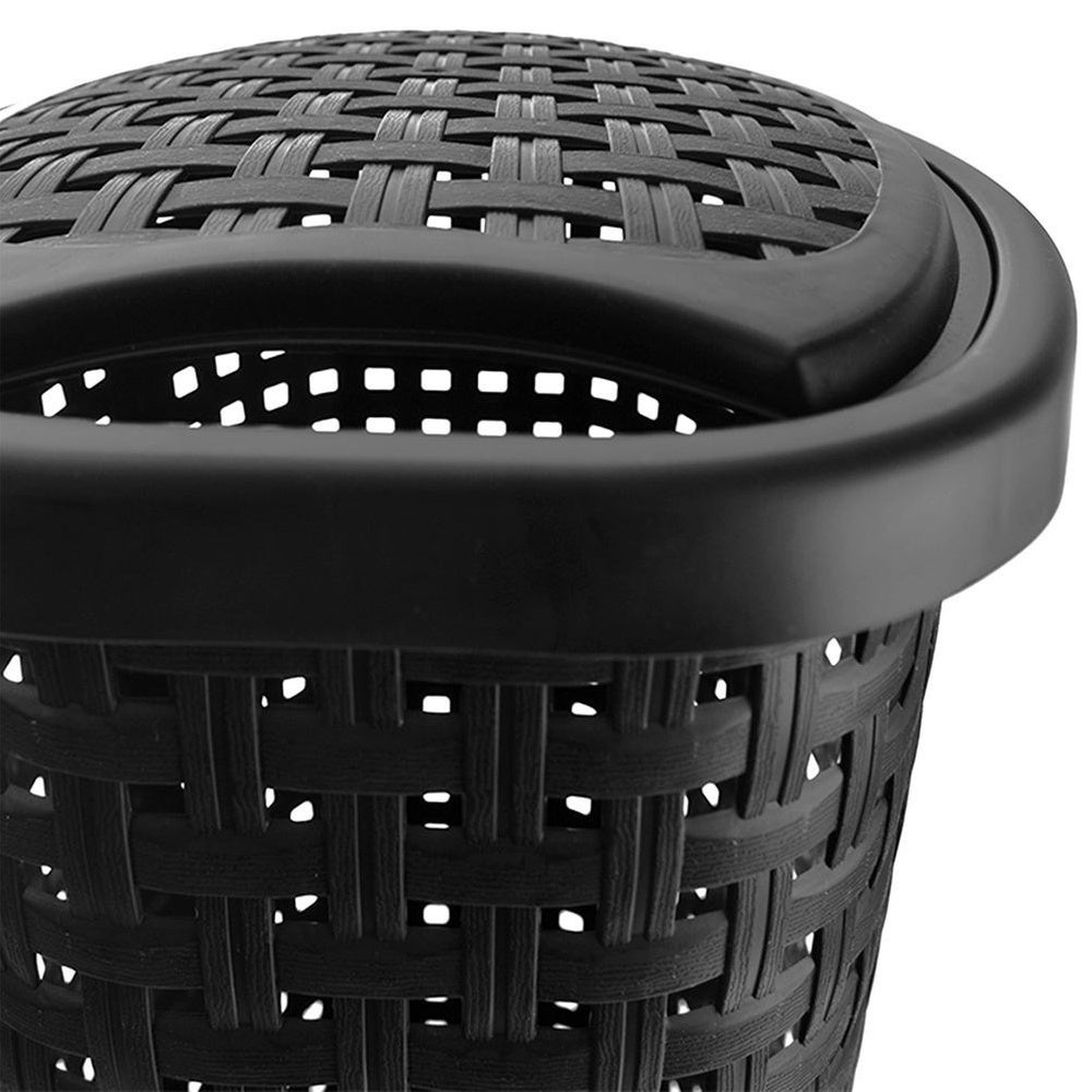 Kosz na pranie plastikowy czarny 45 l - 4