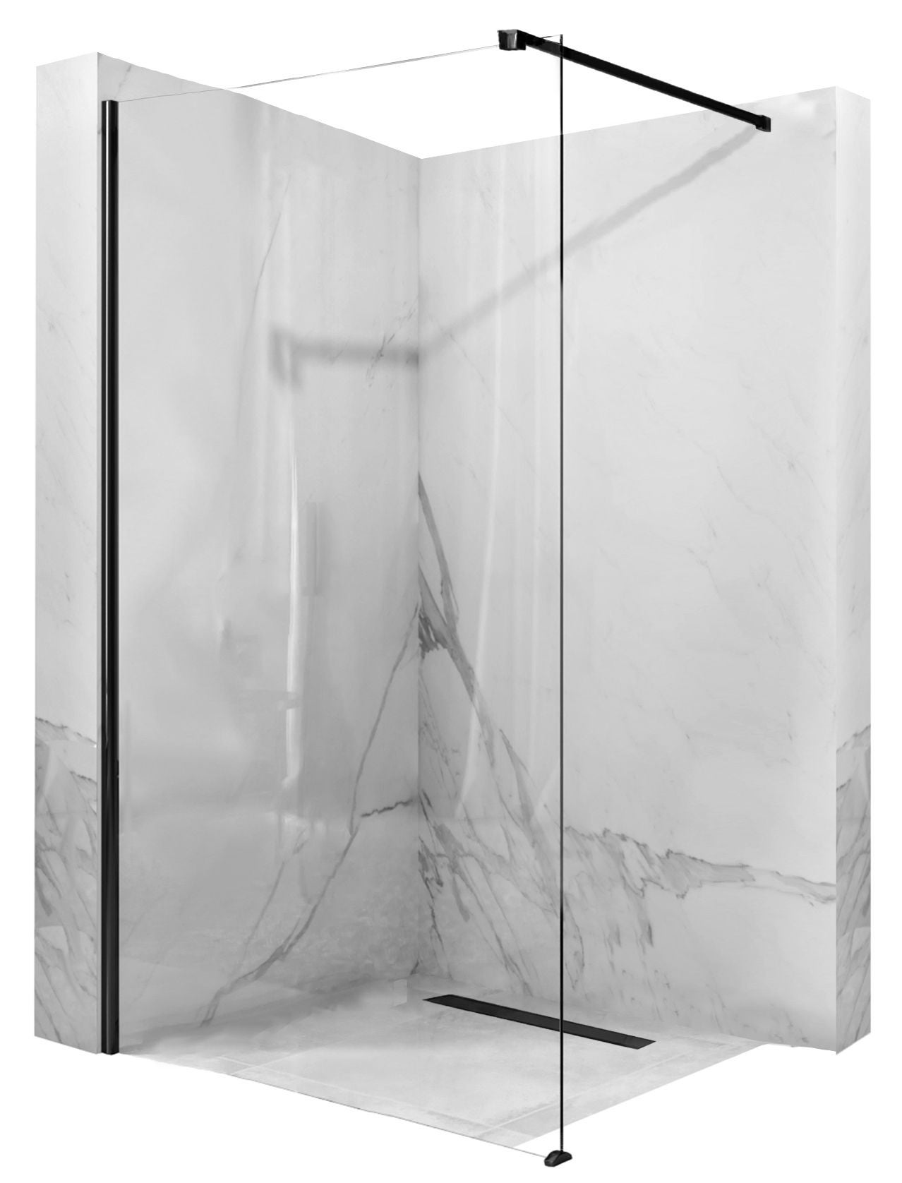 Paroi De Douche Fixe + Porte Coulissante GLASÉ Verre Sérigraphié 180 Cm Paroi Laterale 66 69 Cm 92680802