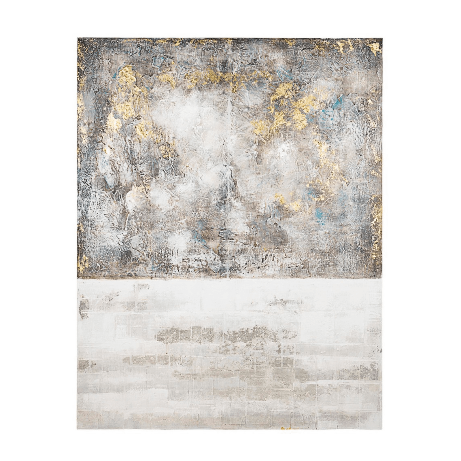 Quadro dipinto olio crown 140x180 cm dipinto a mano su tela con applicazioni fogli dorati