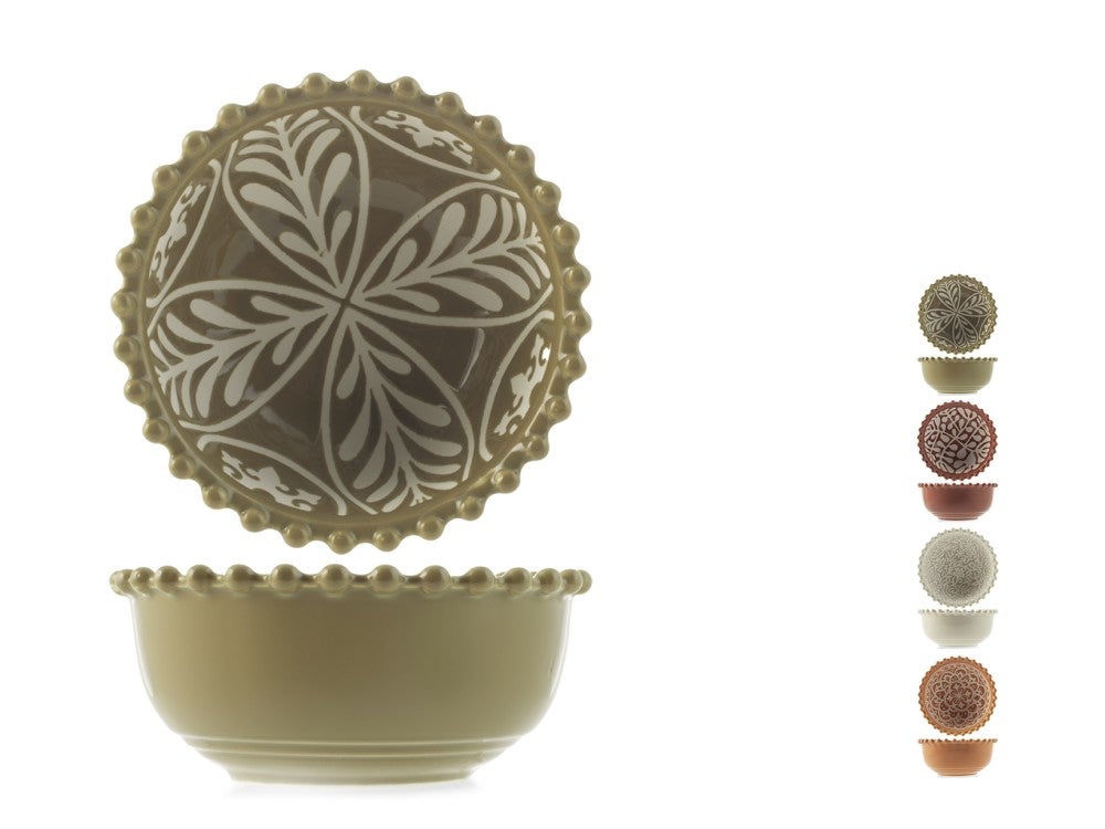 Set 4 Coppette In Porcellana Winter Garden – Diametro 12 Cm, Decorazione Autunnale/invernale, Adatte A Microonde E Lavastoviglie