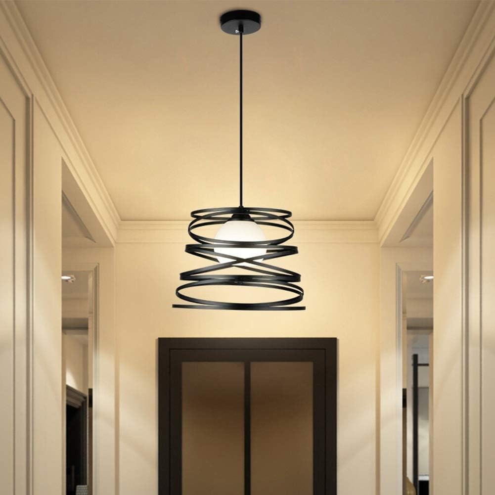 Lustre moderno suspensão faixas entrelaçadas ferro ataque mate E27 max 1x60W comprimento do fio 100cm mesa cozinha 230V PRETO - 6