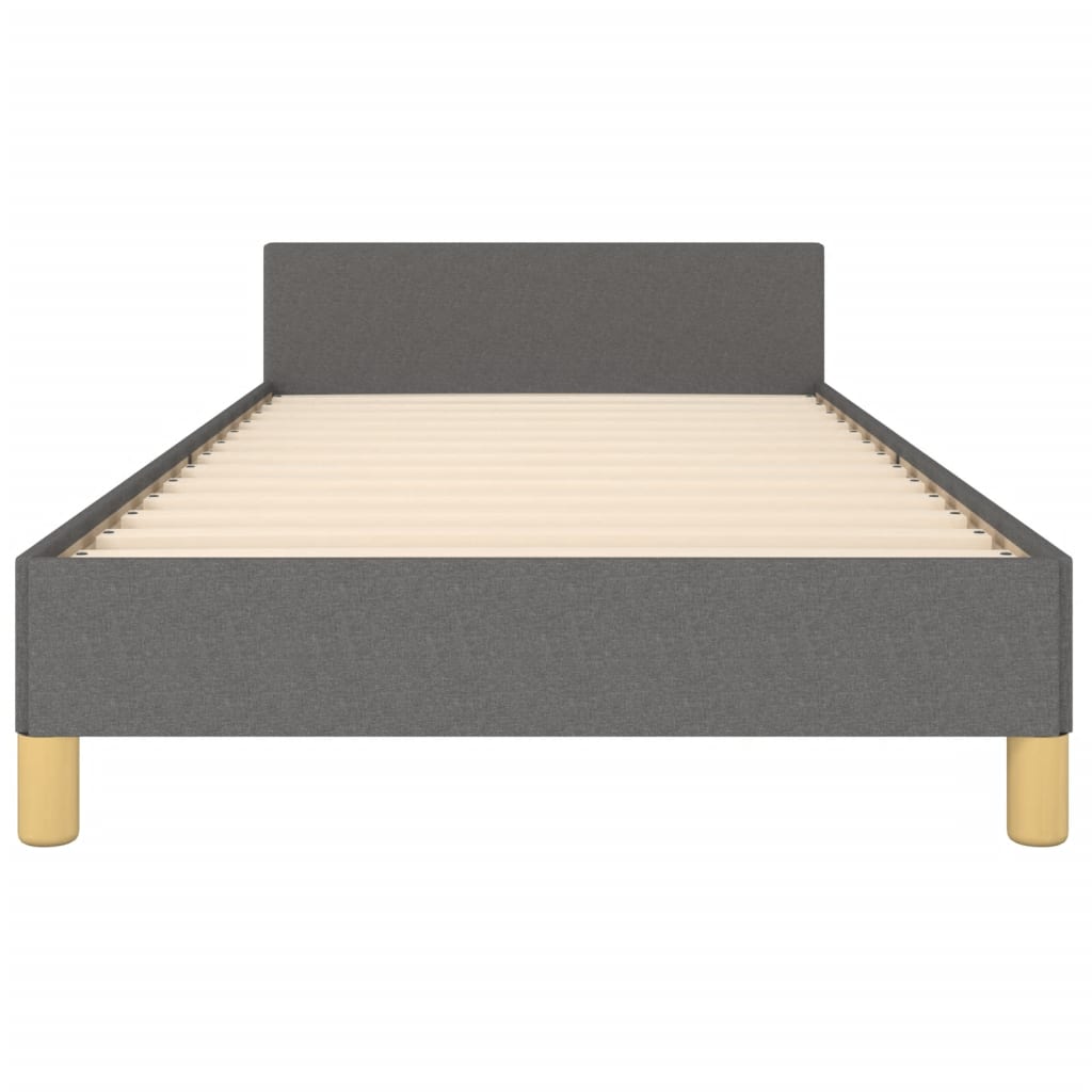 Cadre de lit sans matelas gris foncé 100 x 200 cm tissu - 6