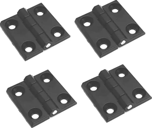 4 Charnières De Porte Noires 10x7.5 Cm – Acier Inox, Robustes, HATANSE