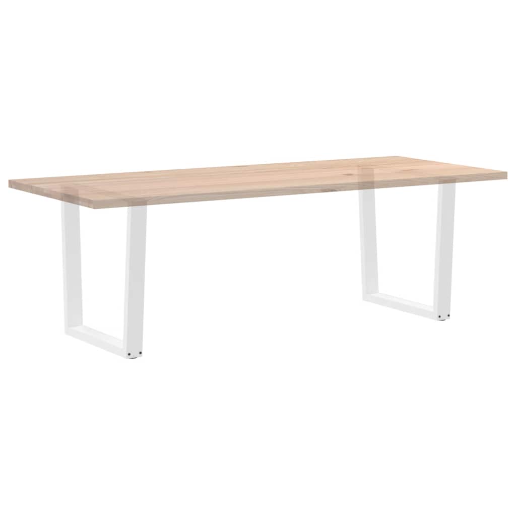 Maison Exclusive - Pieds de table à manger en forme de V, 2 pièces, blanc, 90 x (72-73,3) cm, acier - 8