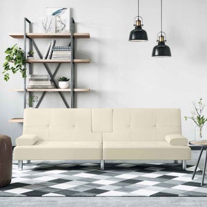 Canapé-lit 2 Places En Similicuir Marron VidaXL - Transformable En Lit Double - Dimensions Canapé : 200x84.5x69 Cm