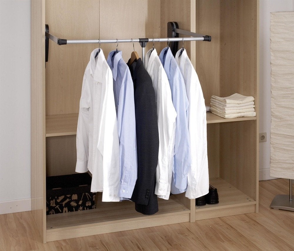 Tringle à Vêtements Télescopique, Barre De Garde-robe Réglable, Tube De Garde Robe Mural En Acier Inoxydable 24 A 36 Cm 91475830