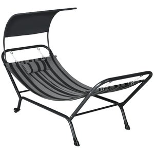 Hamac 1 personne design contemporain acier polyester gris