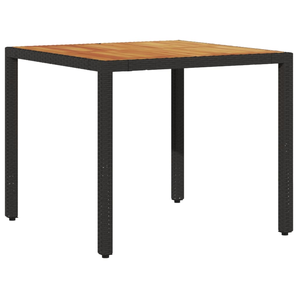 Table à manger de jardin rectangulaire en Résine tressée Noir - 6