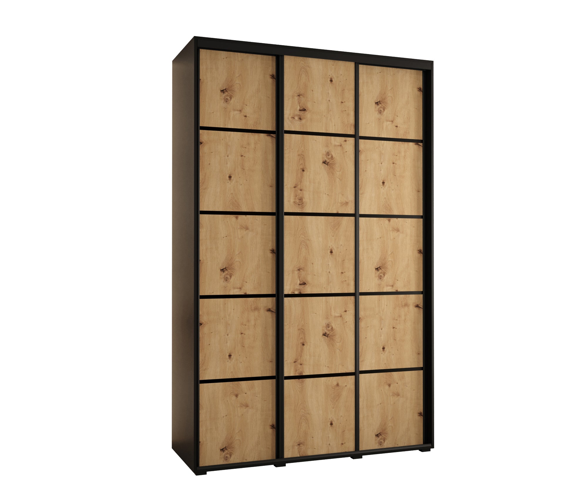 Szafa przesuwna wysoka Davos 4 160 x 45 x 235,2 cm czarny + artisan + u. czarny - Abiks Meble