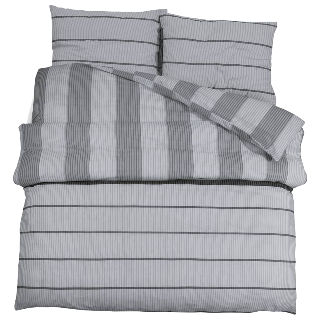 Ensemble de housse de couette Gris 240x220 cm Coton - 2