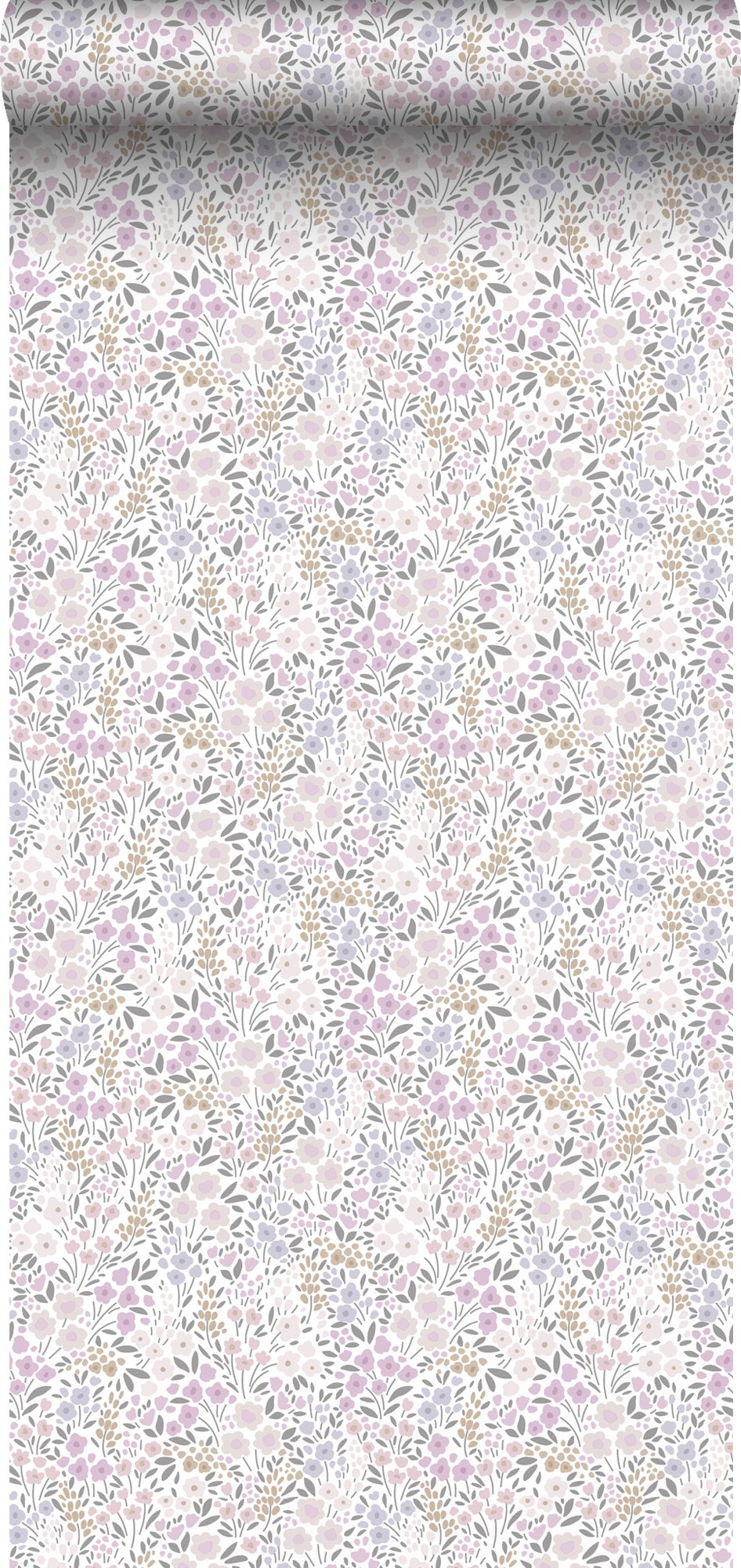 Papel pintado flores morado lila - 53 cm x 10,05 m - estahome