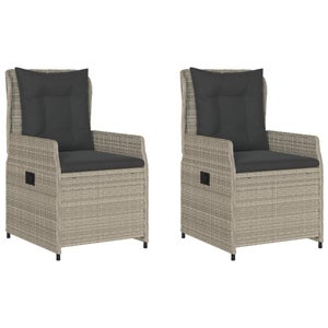 2 Fauteuils Jardin Résine Tressée Marron/gris - Avec Coussins Amovibles, Cadre Acier, Confortables