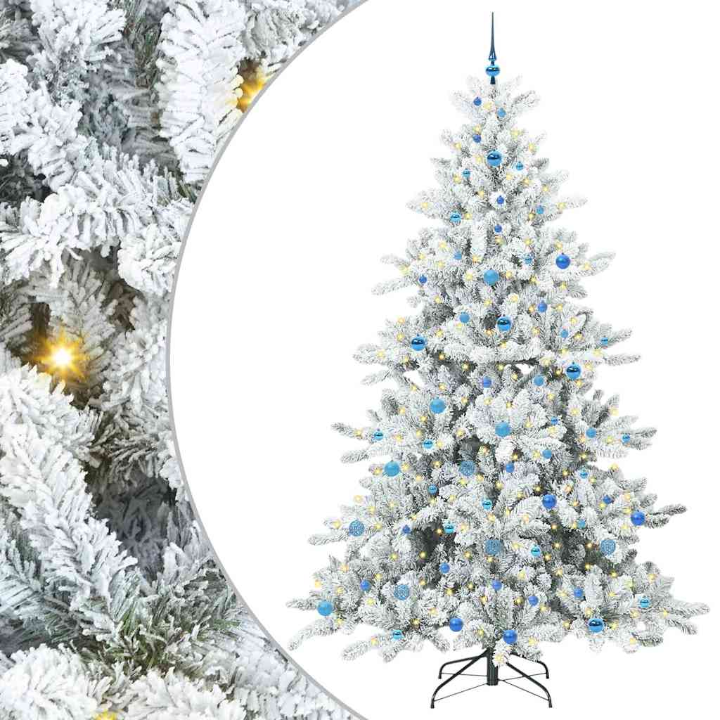Sztuczna choinka z zawiasami z 300 diodami LED 240 cm PVC